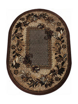 Tapis d'Entrée Ovale Oriental Beige & Marron - Valore
