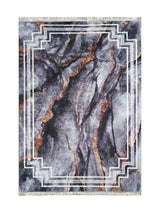 Tapis de Cuisine Design Gris et Or - Terrazzo
