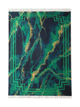 Tapis de Cuisine Design Vert et Or - Terrazzo