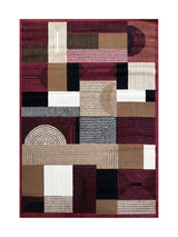 Tapis Géométrique Rouge & Marron - Valore