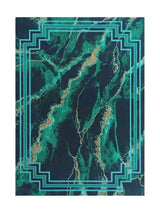 Tapis Lavable Moderne Vert et Bleu - Terrazzo