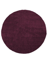 Tapis Lavable Rond Shaggy Aubergine - Sahel