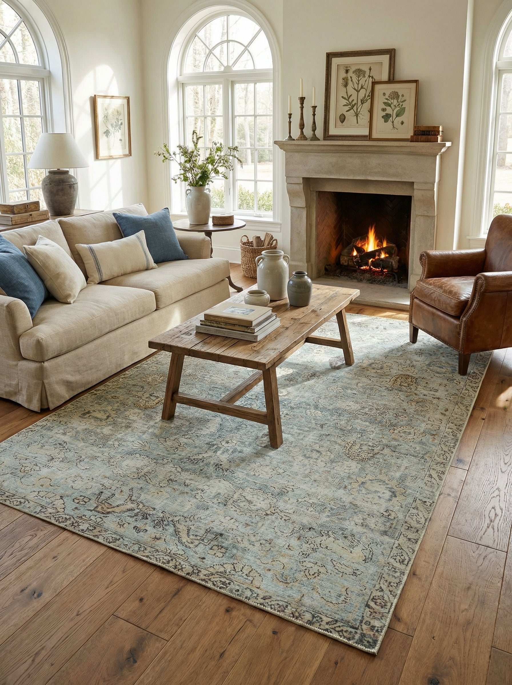 Mint Vintage Washable Rug - Romy – Casemira