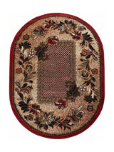 Tapis Ovale Oriental Rouge & Beige - Valore