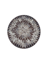 Tapis Rond Géométrique Marron et Beige - Torino