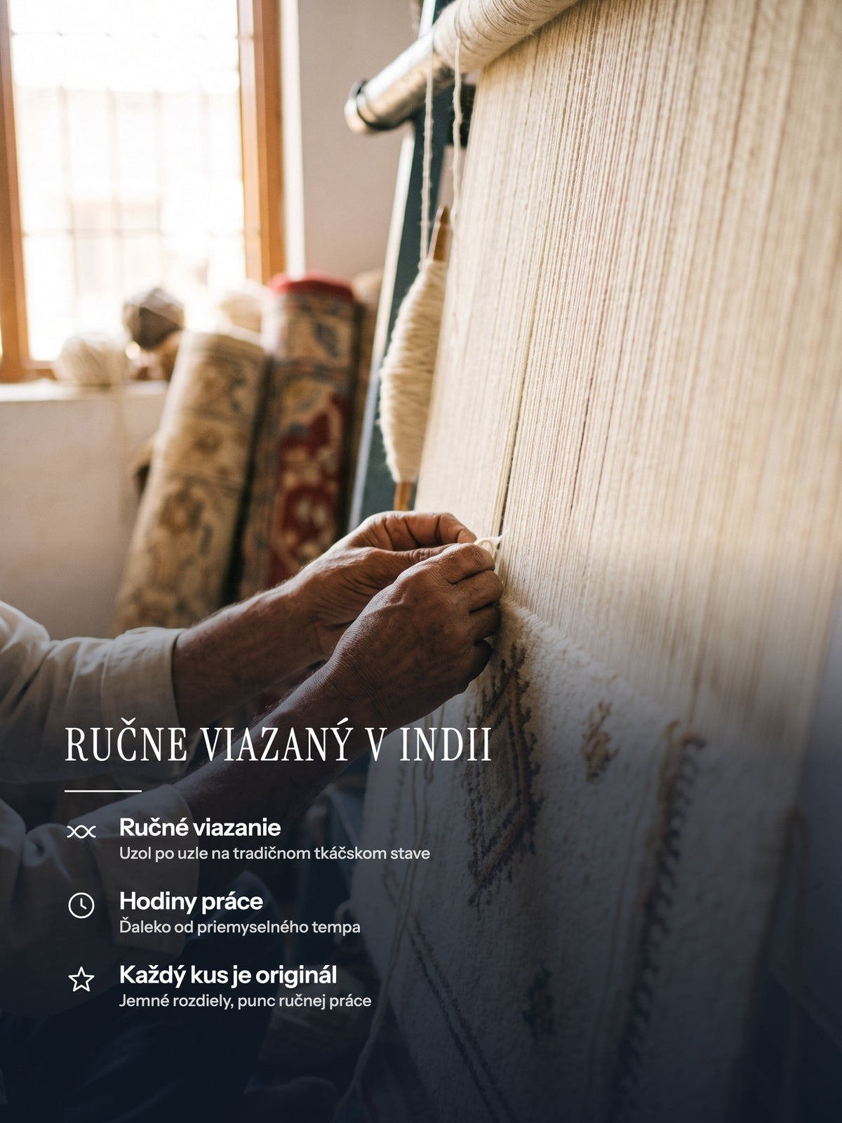 Ručne viazaný koberec Casemira z Indie, remeselná zručnosť a jedinečný kus