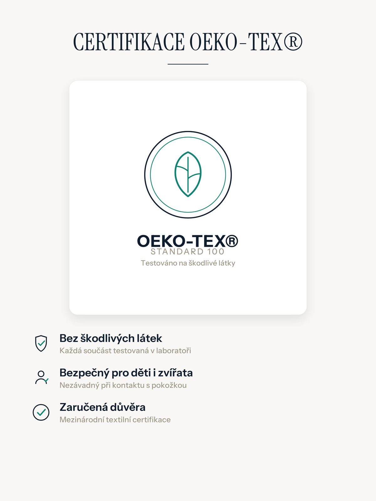 Koberec Casemira s certifikací Oeko-Tex Standard 100, bez škodlivých látek, bezpečný pro děti i zvířata