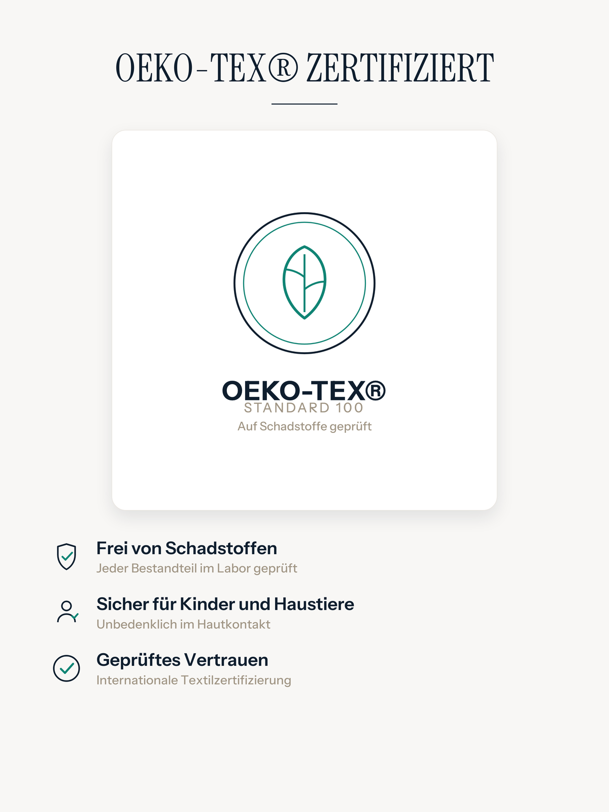 Casemira Teppich mit OEKO-TEX Standard 100 Zertifizierung, frei von Schadstoffen, unbedenklich für Kinder und Haustiere