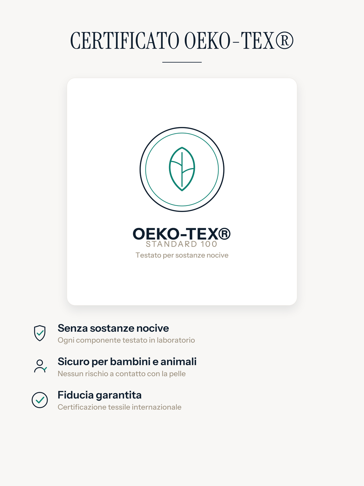 Tappeto Casemira certificato Oeko-Tex Standard 100, senza sostanze nocive, sicuro per bambini e animali