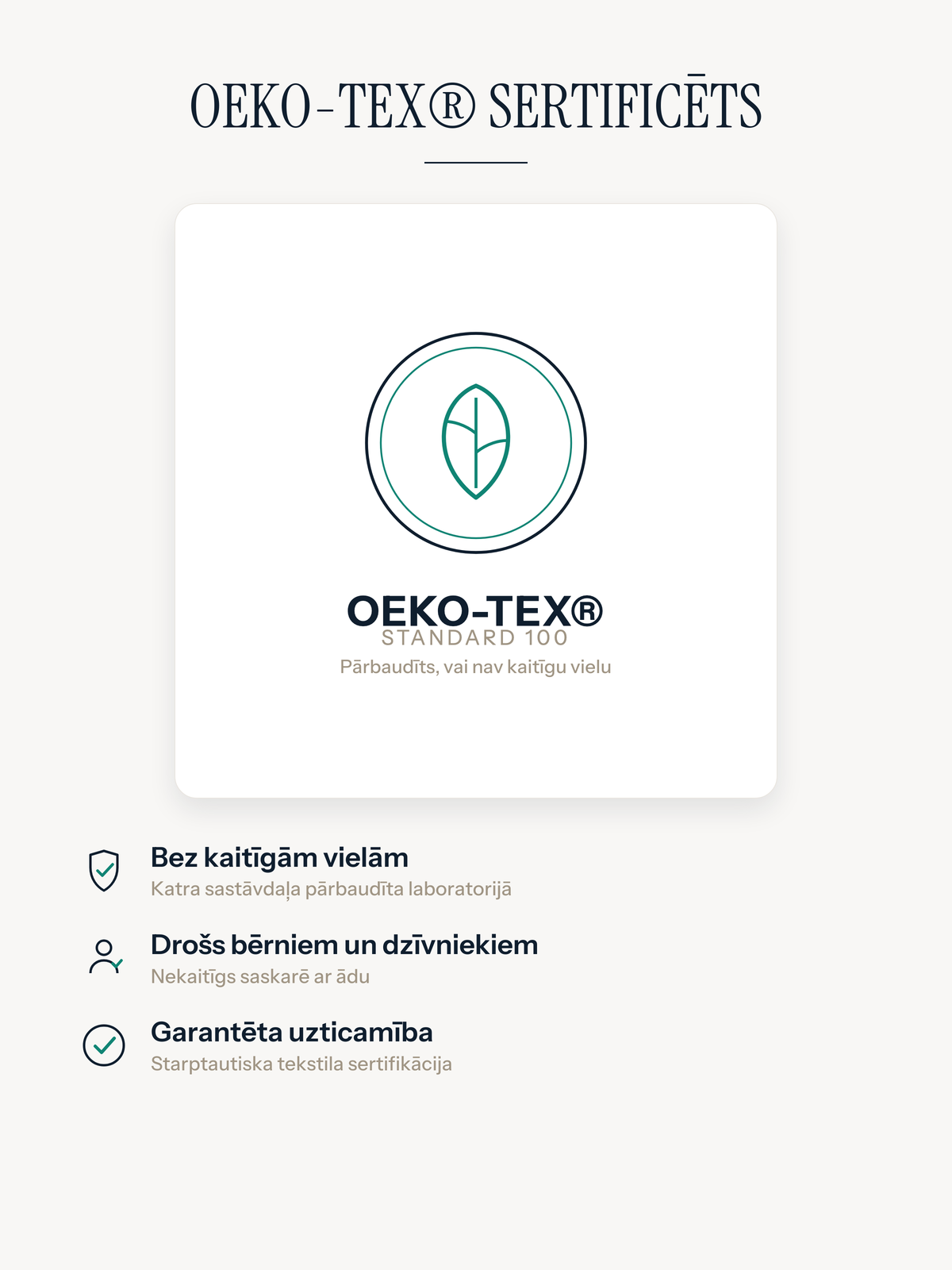 Casemira paklājs, sertificēts atbilstoši Oeko-Tex Standard 100, bez kaitīgām vielām, drošs bērniem un dzīvniekiem