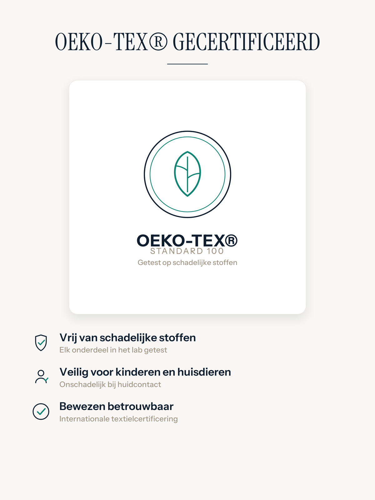 Casemira vloerkleed gecertificeerd OEKO-TEX Standard 100, vrij van schadelijke stoffen, veilig voor kinderen en huisdieren