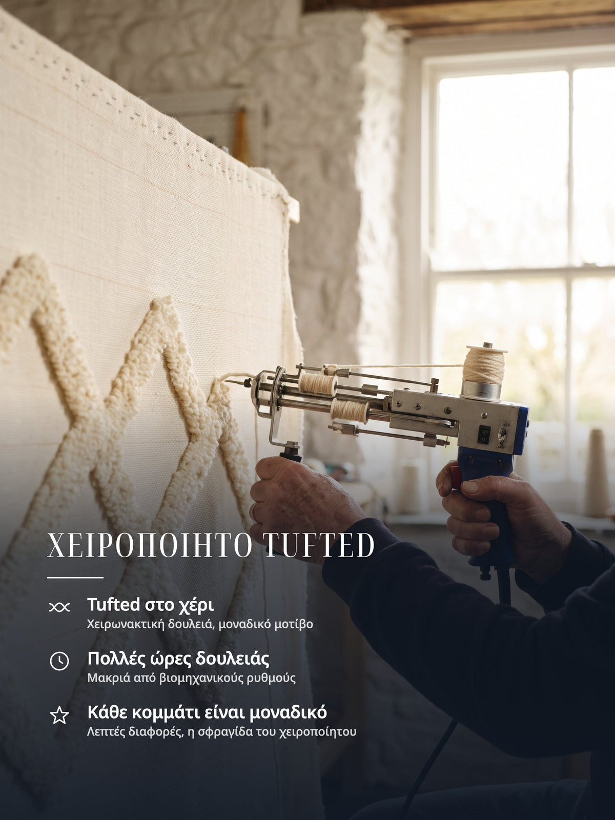 Χαλί Casemira hand-tufted, χειροτεχνική τεχνογνωσία και μοναδικό κομμάτι