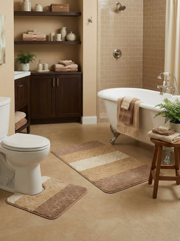 Badematten-Set Beige - Cordova Nr. 8