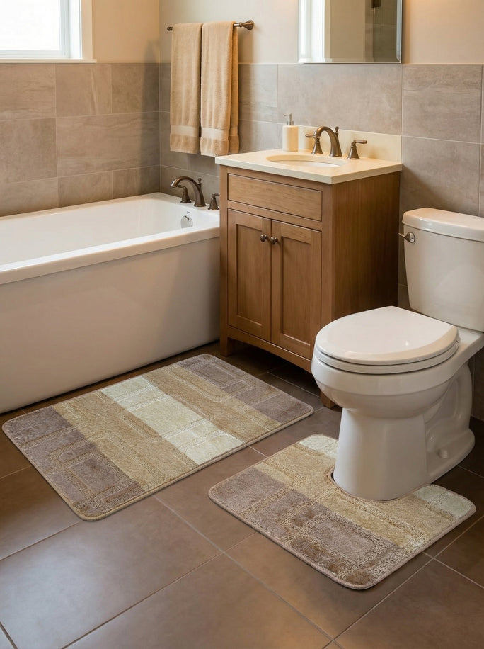 Kit Tapis de Bain Beige - Cordova N°9