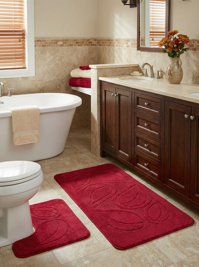 Kit Tapis de Bain Bordeaux - Cordova