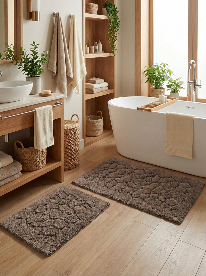 Kit Tapis de Bain Taupe - Harlem