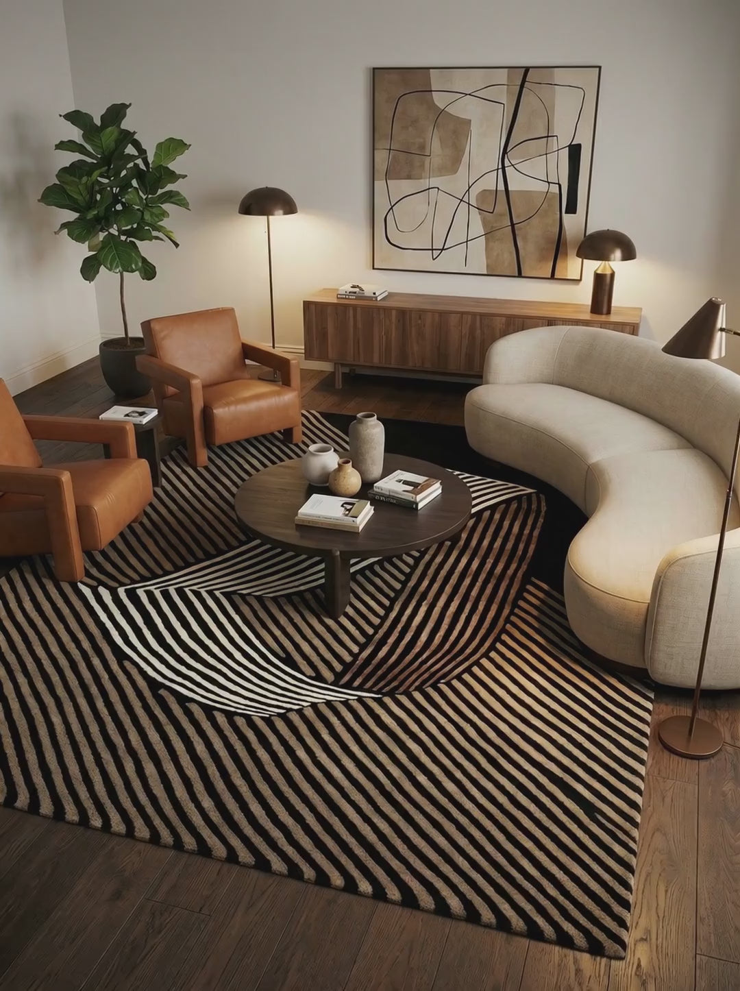 Charger la vidéo : Tapis Laine &amp; Viscose - Smeralda