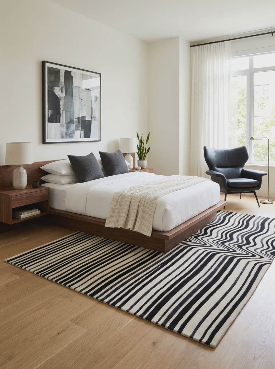 Charger la vidéo : Tapis Laine &amp; Viscose - Grafico