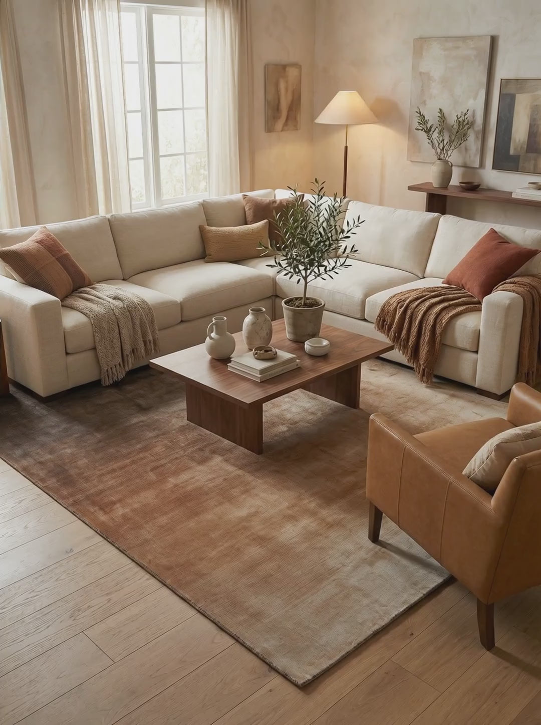 Charger la vidéo : Tapis Tencel Taupe - Solara