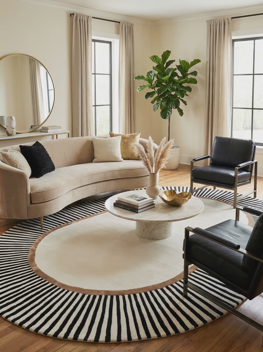 Charger la vidéo : Tapis Ovale Laine &amp; Viscose - Ambra