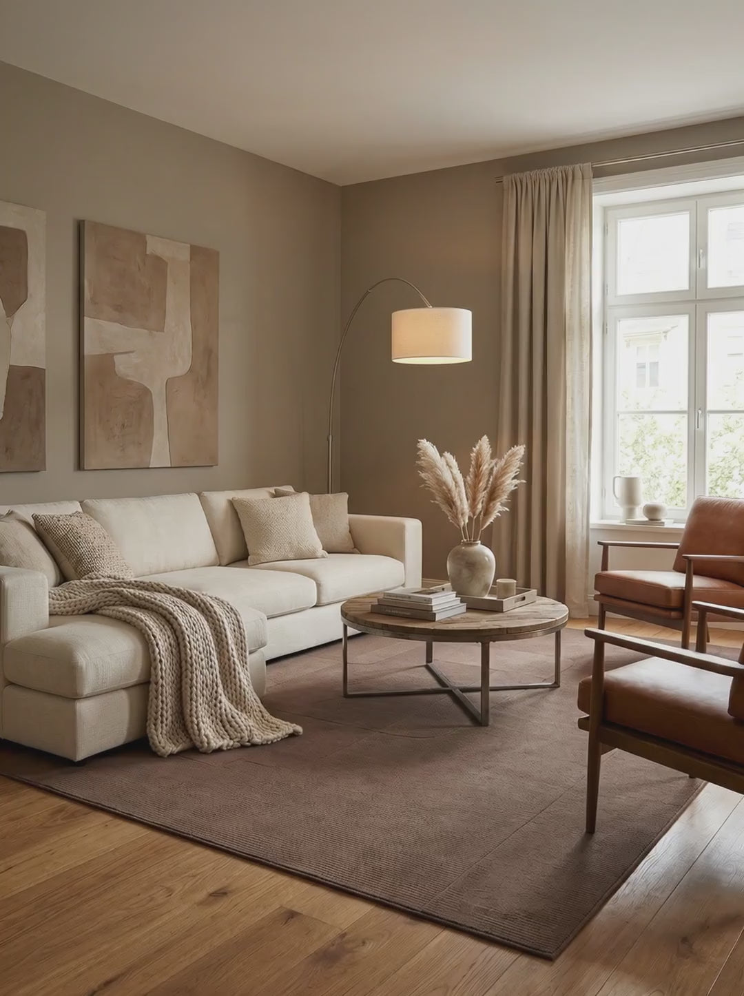 Charger la vidéo : Tapis 100% Laine Marron Chocolat - Minho