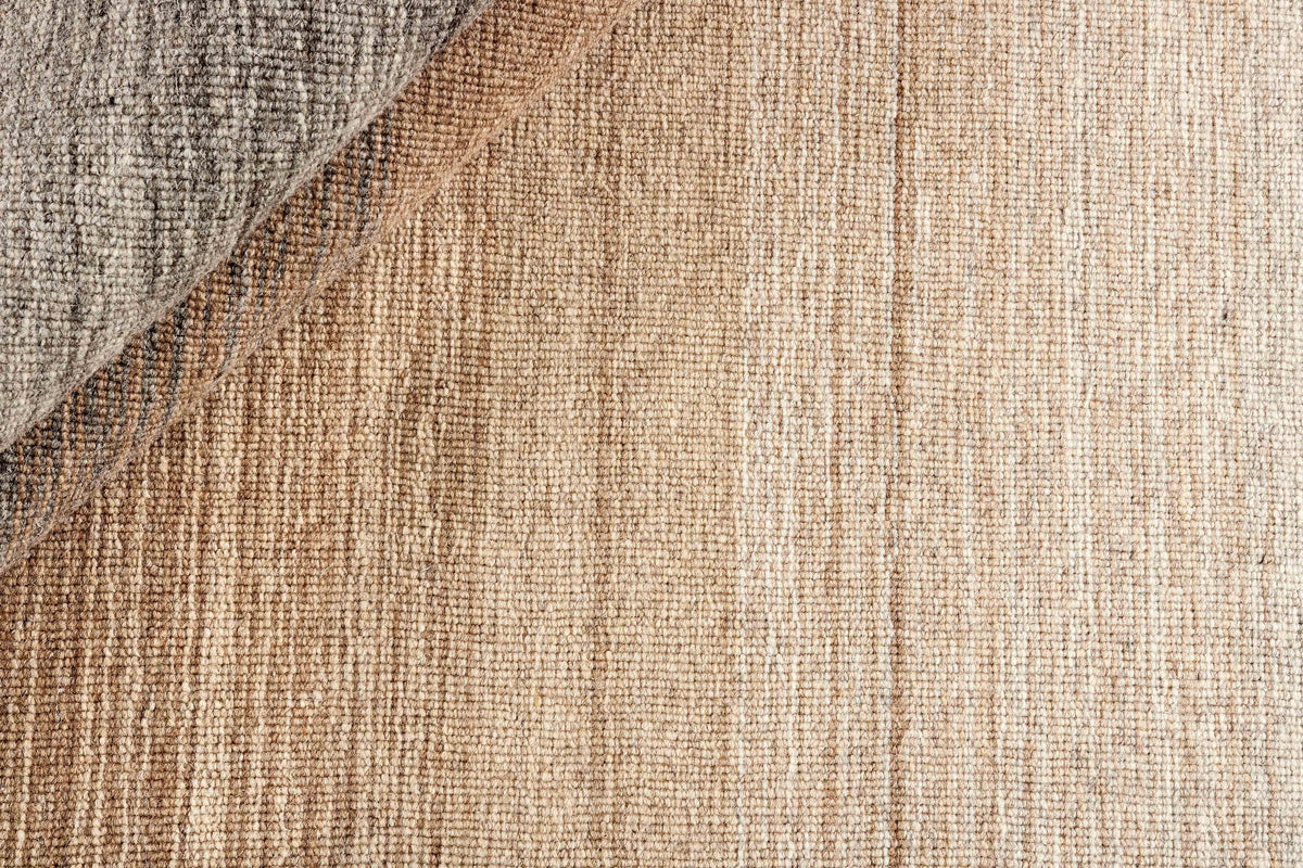 Wollteppich Grau & Karamell - Vespero, Detail der Webstruktur