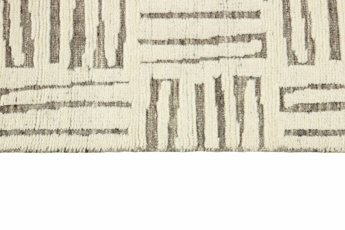 Wollteppich Elfenbein & Taupe - Cesto, Detail des Materials