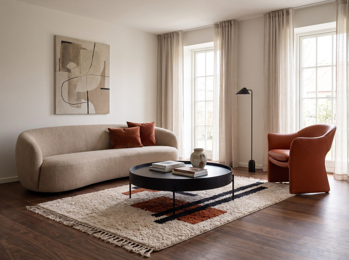 Style déco : intérieur de caractère. Ambiance : lumière naturelle. Pièce : salon