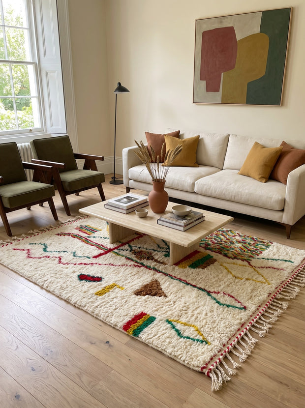 Tapis berbère style Azilal multicolore - Tabant