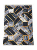 Tapis Cuisine Géométrique Gris et Or - Onyx