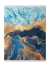 Tapis d'Entrée Design Bleu Doré - Terrazzo N°2