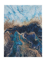 Tapis d'Entrée Design Bleu Doré - Terrazzo