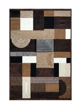 Tapis d'Entrée Géométrique Marron & Crème - Valore