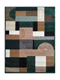 Tapis d'Entrée Géométrique Vert & Marron - Valore