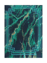 Tapis d'Entrée Moderne Vert et Bleu - Terrazzo