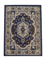 Tapis d'Entrée Oriental Bleu Marine & Caramel - Valore
