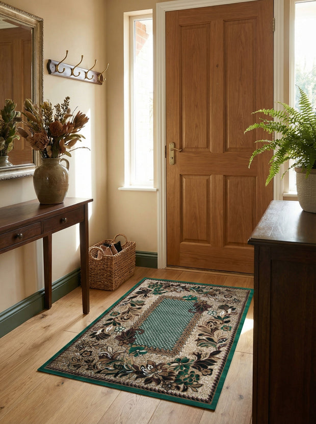 Halkleed Oosters Groen & Beige - Valore