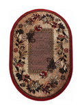Tapis d'Entrée Ovale Oriental Rouge & Beige - Valore