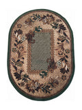 Tapis d'Entrée Ovale Oriental Vert & Beige - Valore