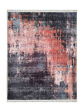 Tapis d'Entrée Vintage Anthracite et Rouge - Terrazzo