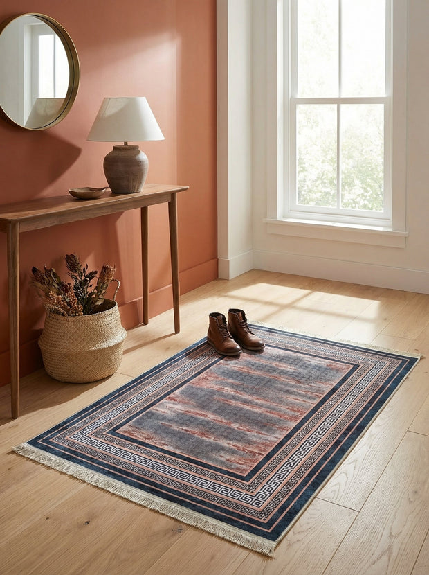 Halkleed Vintage Blauw en Roze - Terrazzo