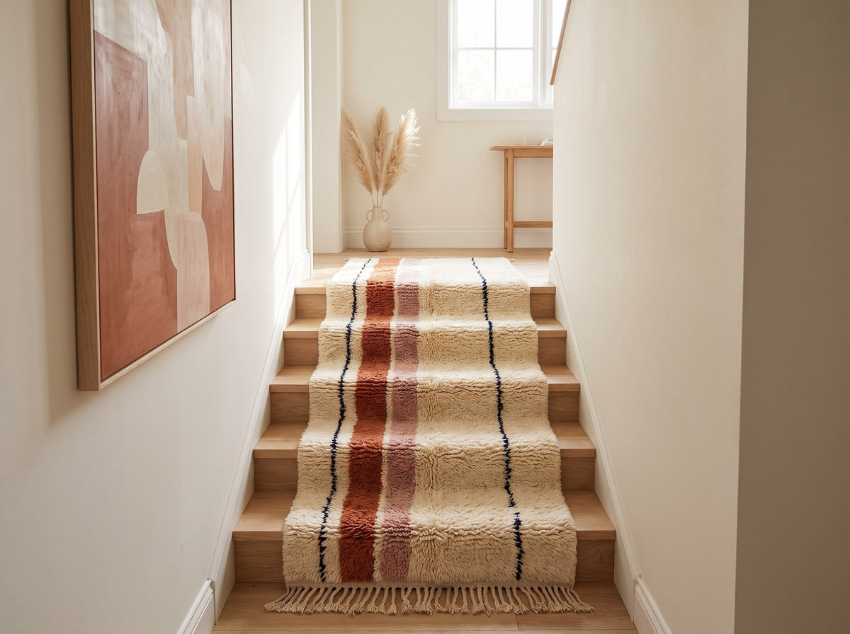 Style déco : intérieur de caractère. Ambiance : lumière naturelle. Pièce : escalier