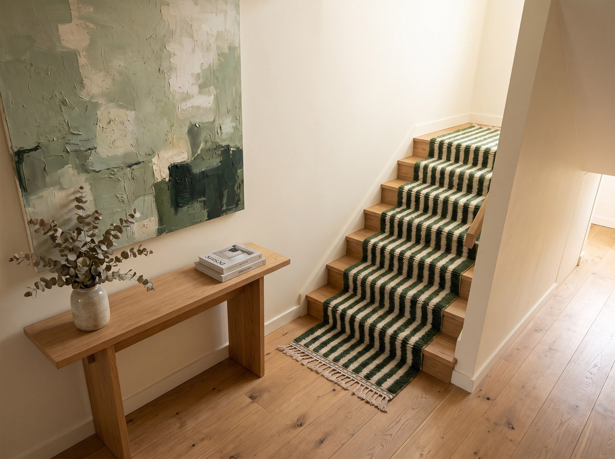 Style déco : intérieur de caractère. Ambiance : lumière naturelle. Pièce : escalier