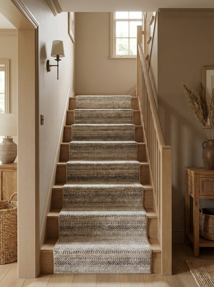 Tapis d'Escalier Berbère Beige et Gris - Torino