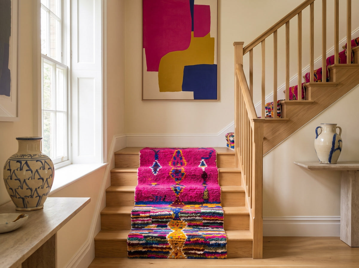 Style déco : intérieur de caractère. Ambiance : lumière naturelle. Pièce : escalier