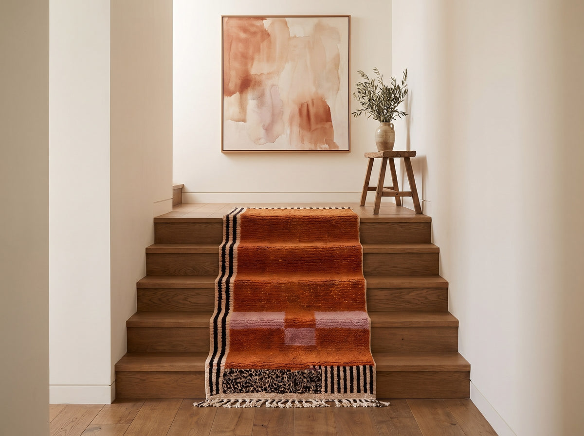 Style déco : intérieur de caractère. Ambiance : lumière naturelle. Pièce : escalier