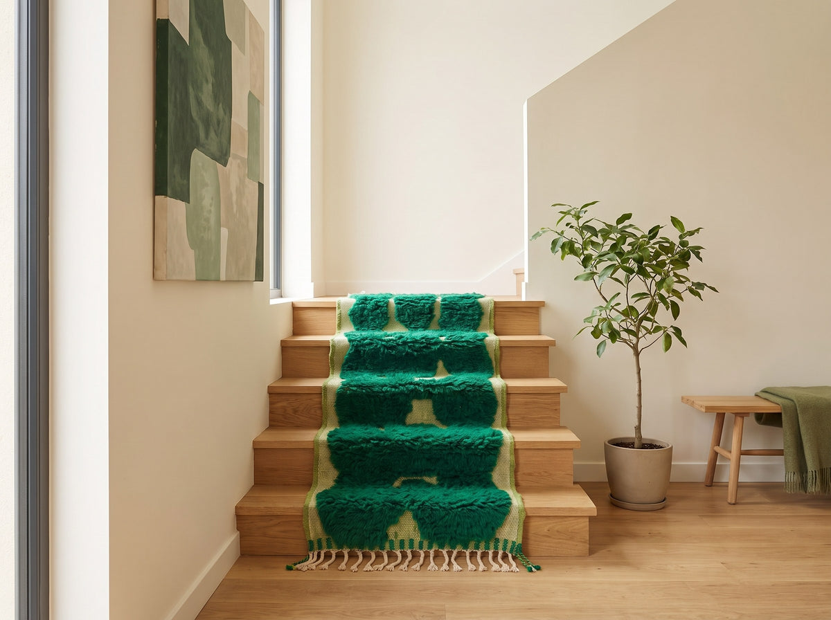Style déco : intérieur de caractère. Ambiance : lumière naturelle. Pièce : escalier
