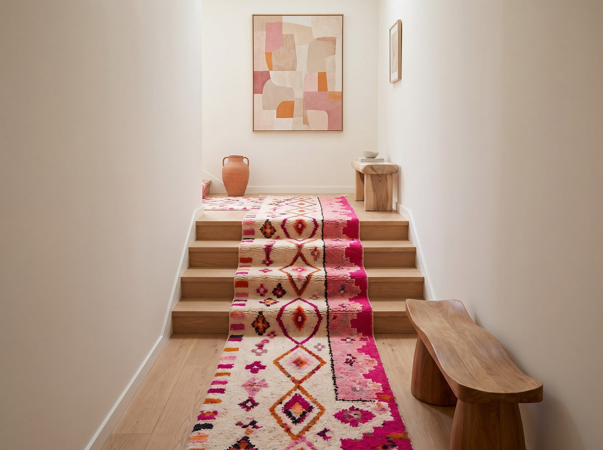 Style déco : intérieur de caractère. Ambiance : lumière naturelle. Pièce : escalier