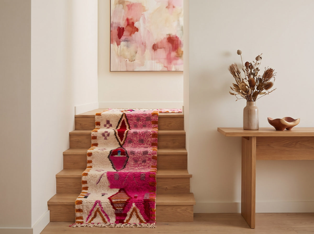 Style déco : intérieur de caractère. Ambiance : lumière naturelle. Pièce : escalier