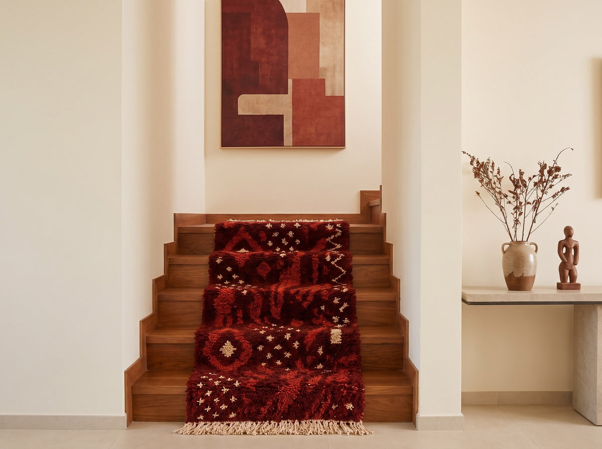 Style déco : intérieur de caractère. Ambiance : lumière naturelle. Pièce : escalier